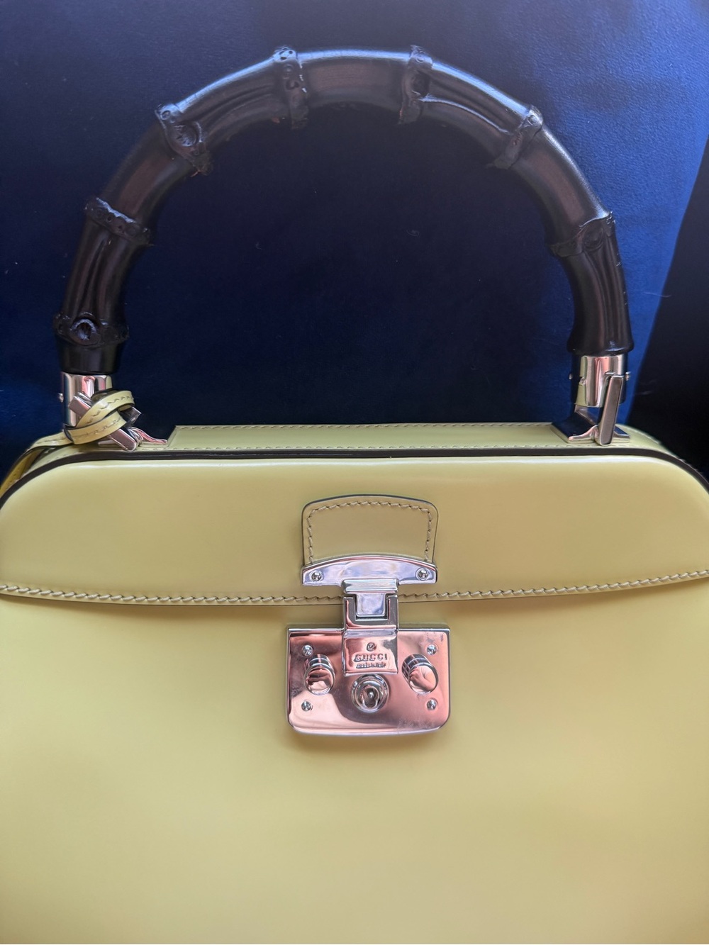 Authentic Gucci Yellow Lady Lock Bamboo-Handle Purse, excellent condition - Picture 5 of 7